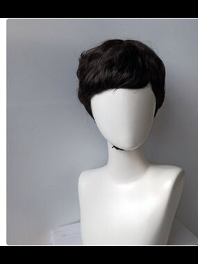 Hand Crafted Short Pixie Wig in Dark Brown